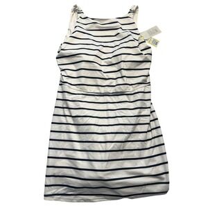 All in Motion‎ Dress Womens Large White Navy Striped Sleeveless Athletic A-Line